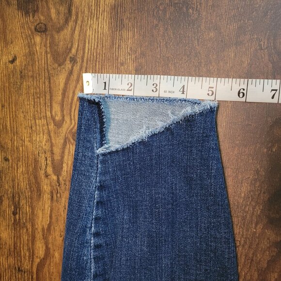 Judy Blue Jeans 14 W Skinny Fit Raw Hem Medium Dark Wash Ripped Stretch - Picture 11 of 12